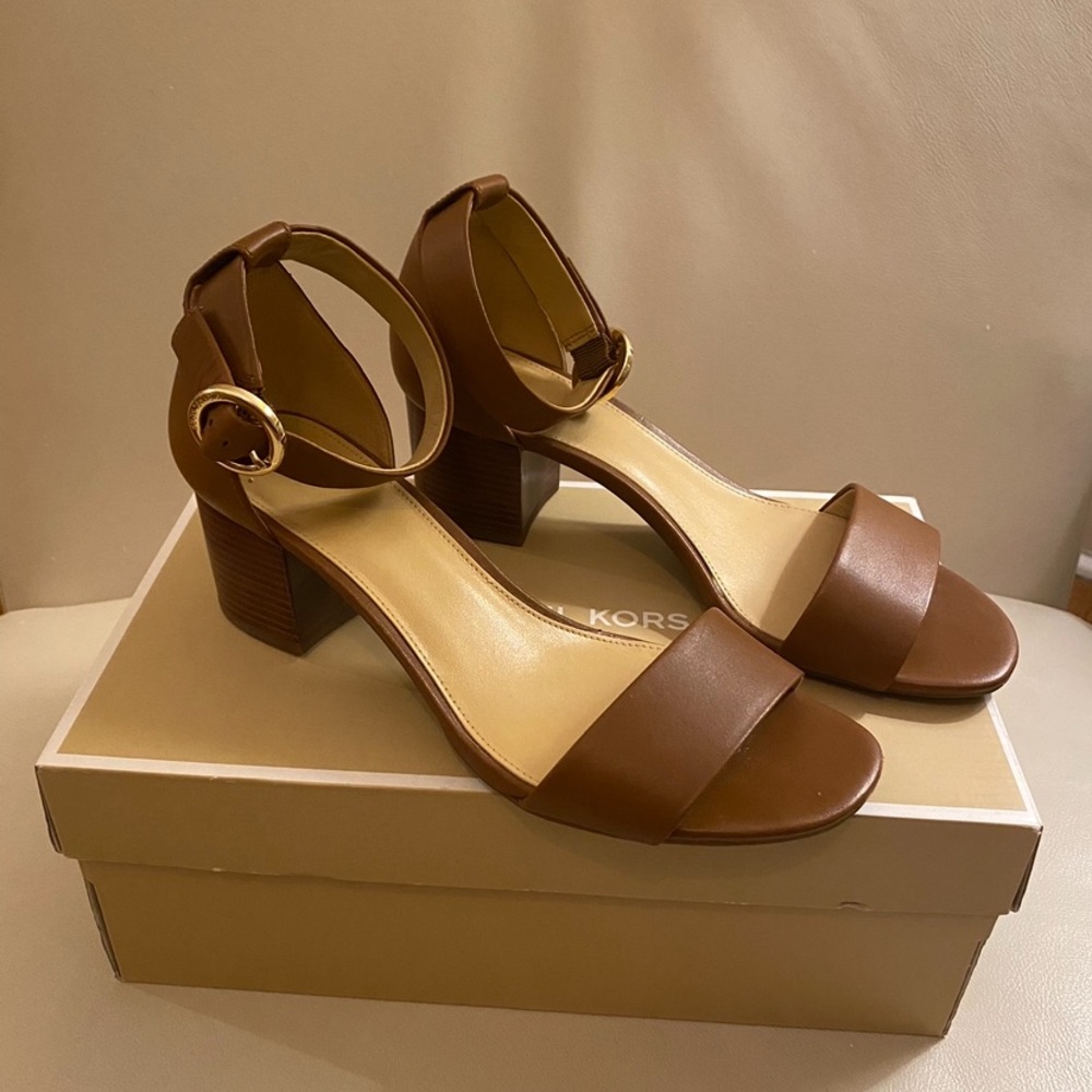 Michael Kors Tan Block Heel Sandals